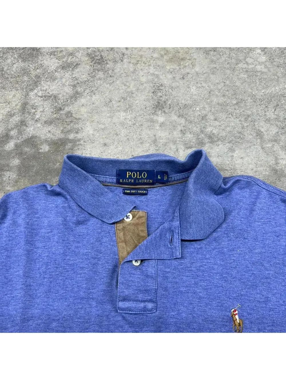 vintage polo ralph lauren light blue rugby polo shirt size large